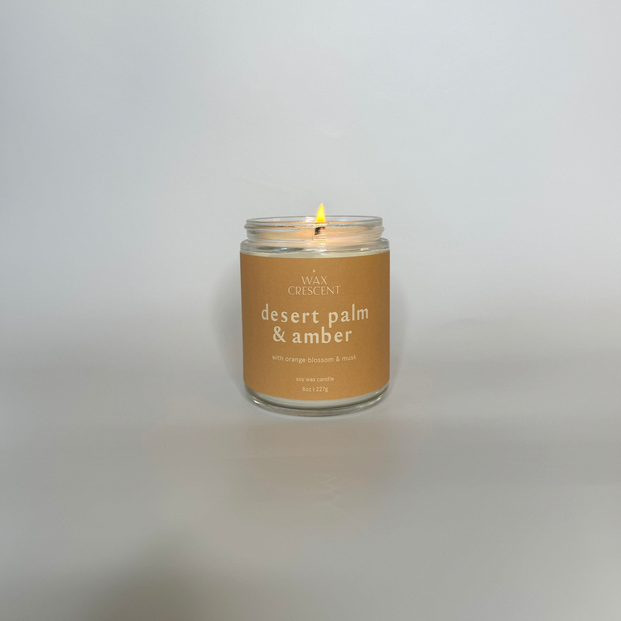 desert palm and amber soy wax candle is hand poured using the finest nontoxic ingredients in Longmont Colorado 