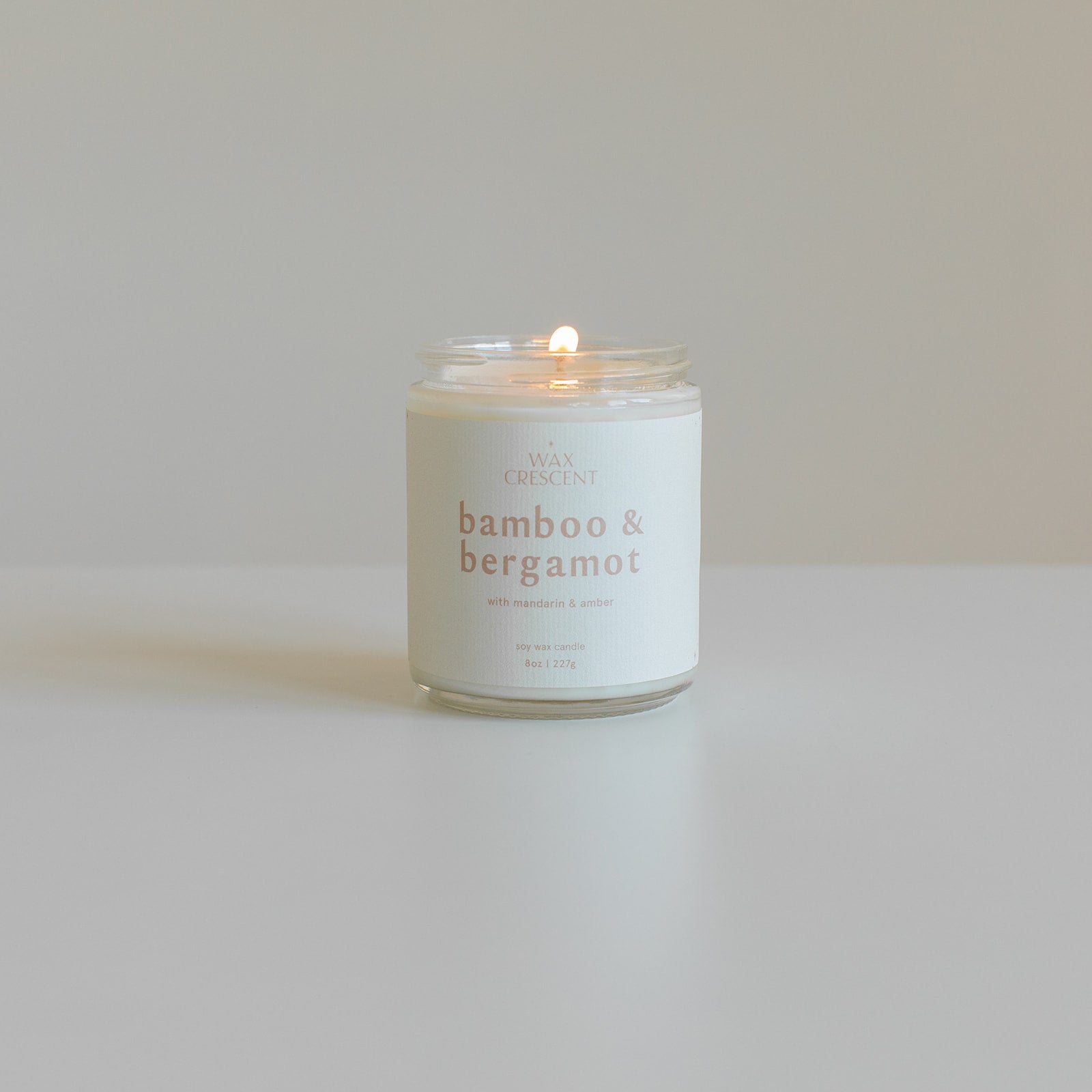 Wax Crescent soy wax candle for the spa