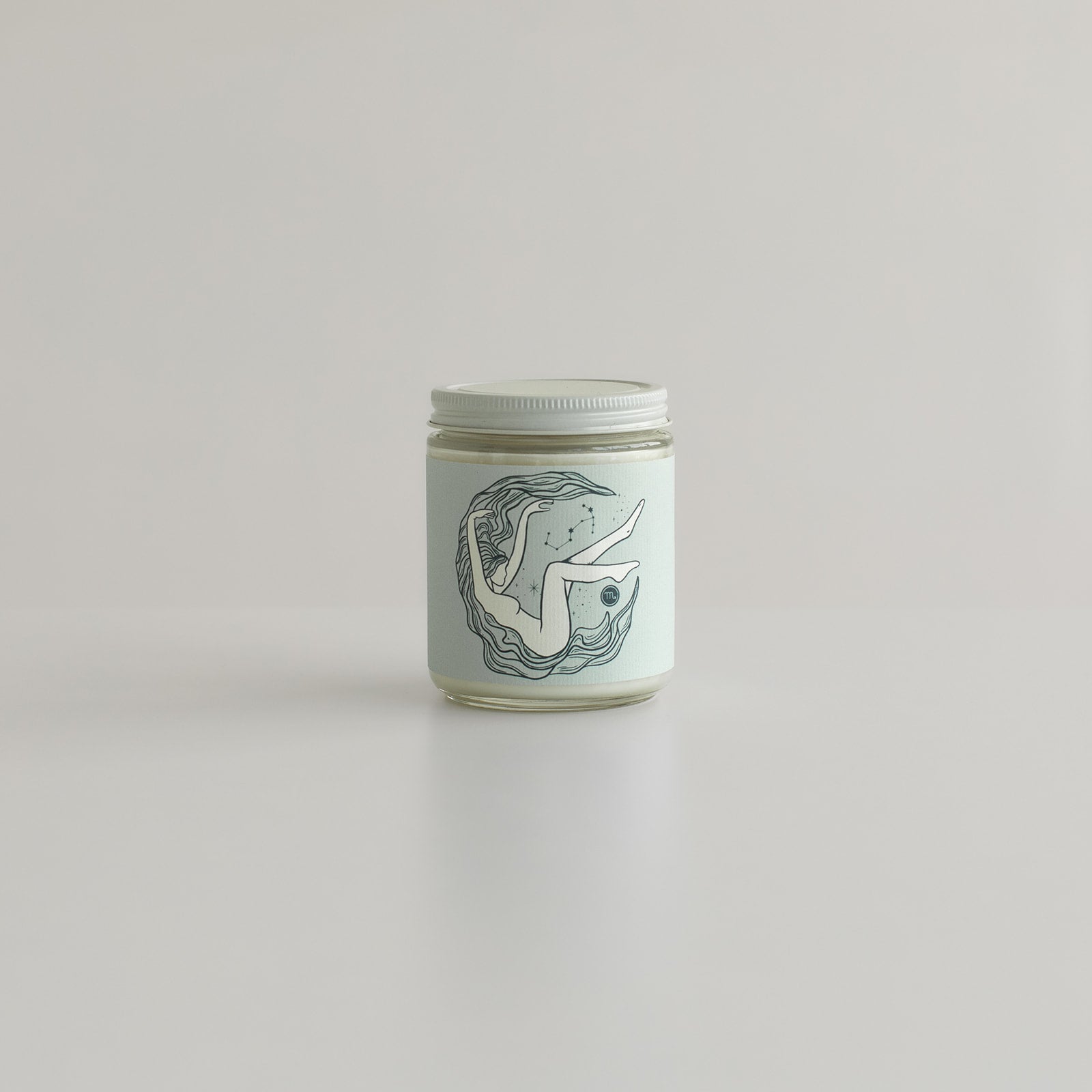 scorpio astrology candle on jar label