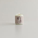 virgo astrology zodiac sign with woman on soy wax candle