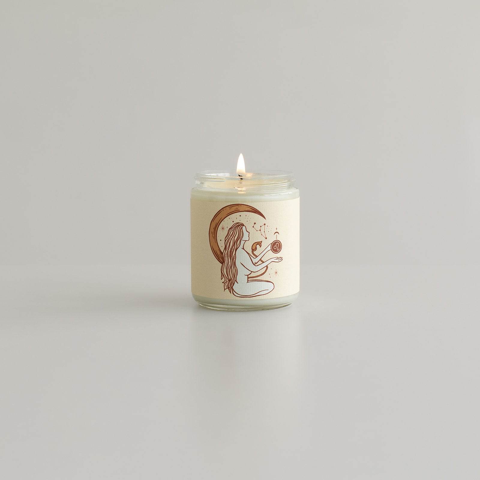 Leo seasons astrology candle for lion zodiac sign for horoscopes made from soy wax 