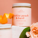 White Peach & Basil Candle