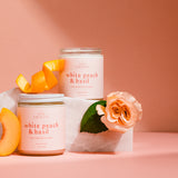 White Peach & Basil Candle
