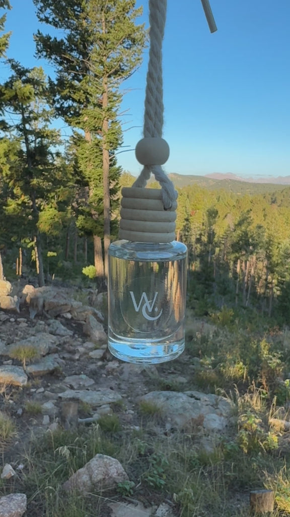 car diffuser swinging in the mountains