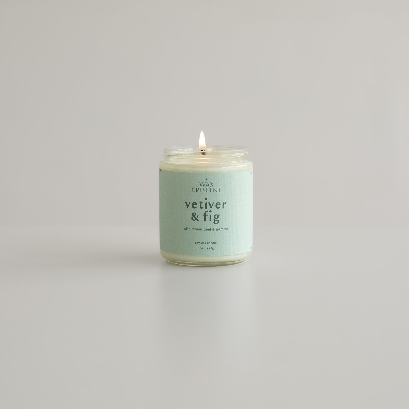 vetiver & fig soy wax candle is vegan and made in Boulder Colorado with nontoxic ingredients