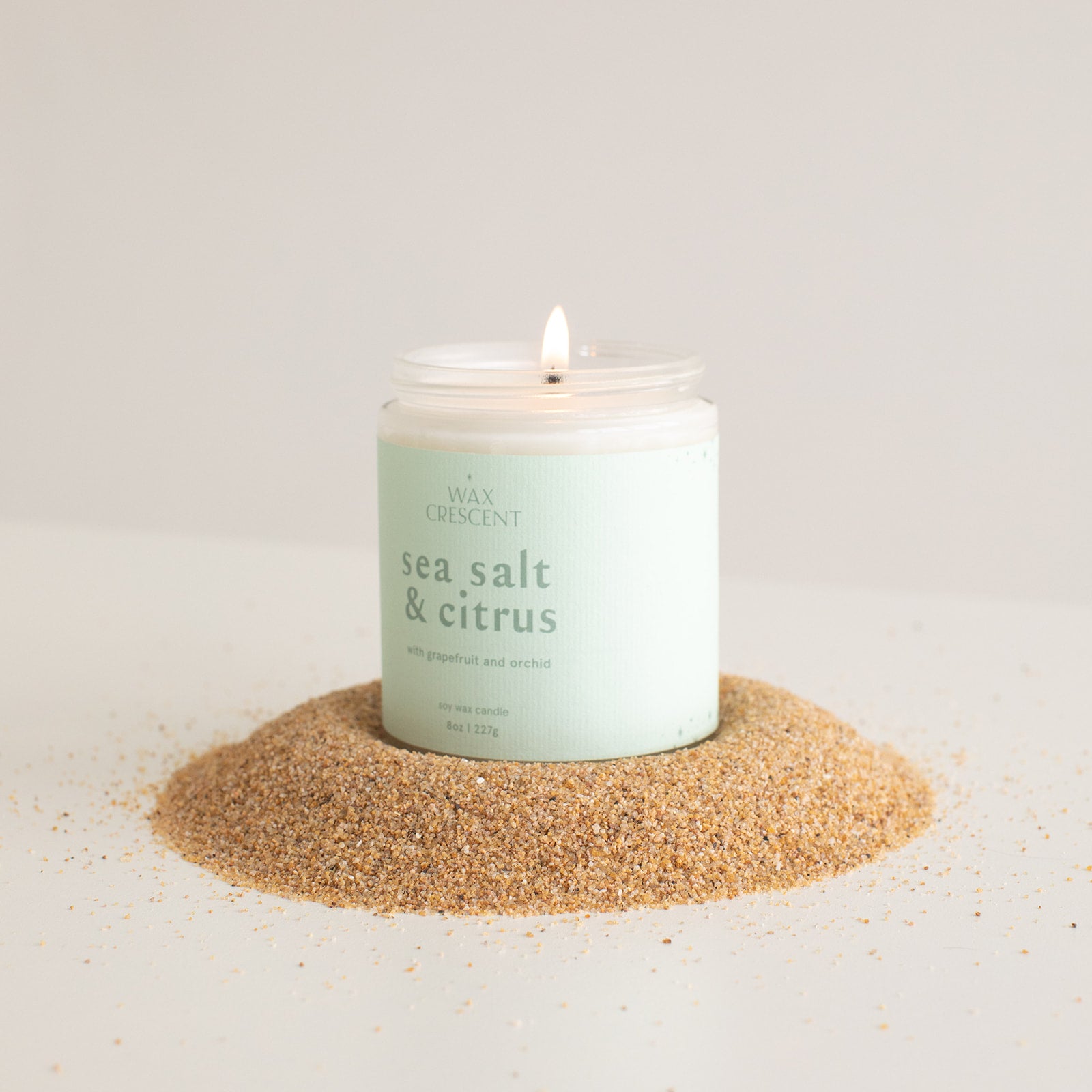 Wax Crescent sea salt & citrus candle 