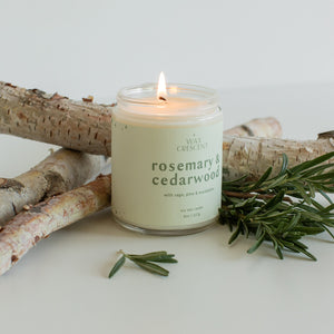 Wax Crescent soy wax candle made with nontoxic fragrance and natural essential oils
