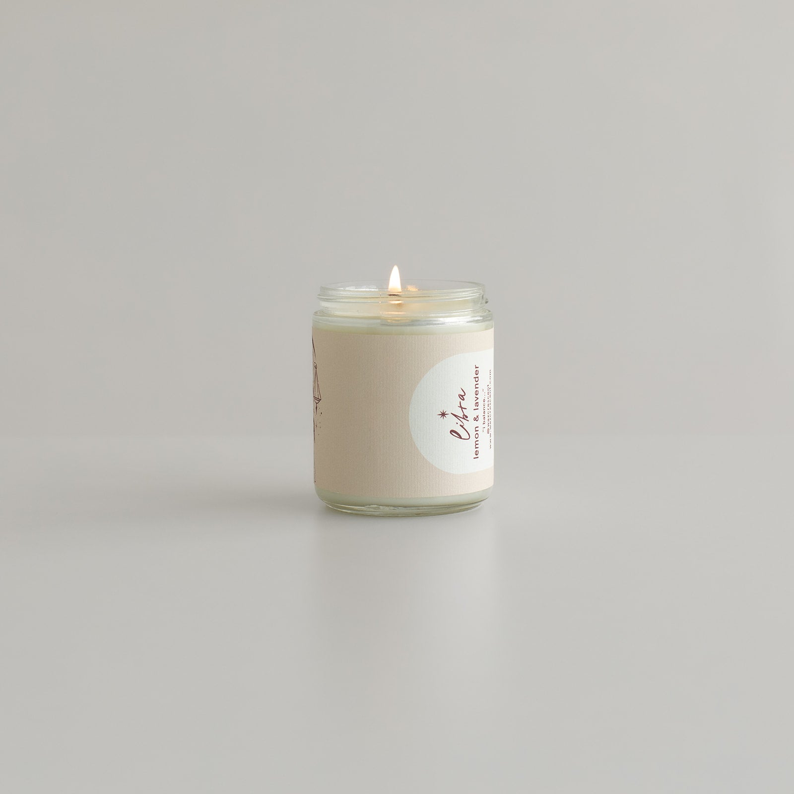 soy wax Libra zodiac candle for astrology sign in glass jar